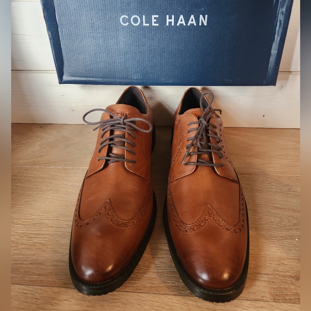 New Cole Haan Men's Brown Leather Dress Shoes